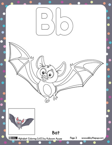 B Is For Bat Coloring Page